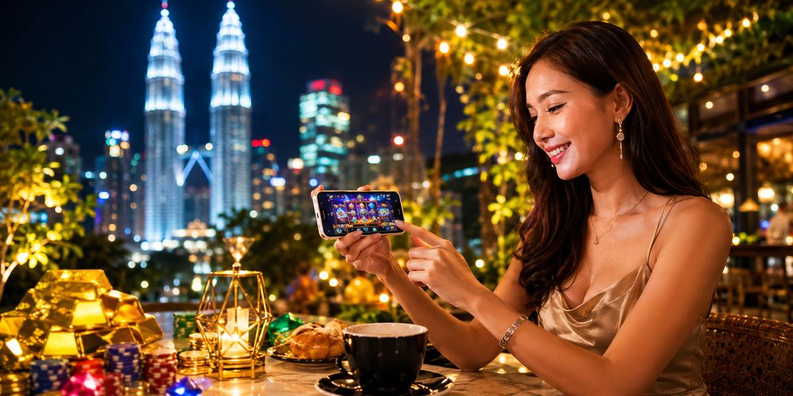 Pengguna di Kuala Lumpur mengakses kasino mudah alih 19800 menggunakan telefon pintar